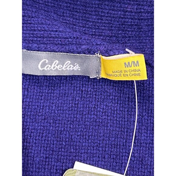 Cabelas Cardigan Sweater‎ Womens Medium Purple Button-Up Lambs Wool NWD - Picture 3 of 11